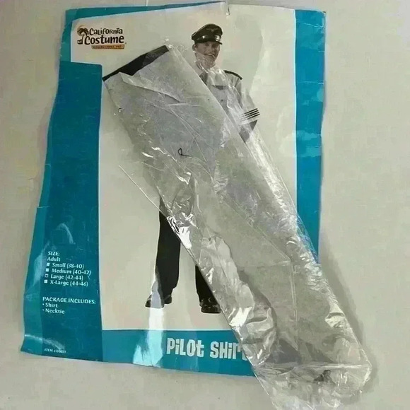 Pilot Shirt Uniform Costume shirt and tie size Large - Picture 4 of 6